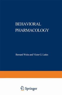 Behavioral Pharmacology