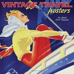 Vintage Travel Posters 2019 Square Wall Calendar