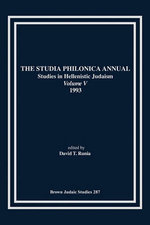 The Studia Philonica Annual V, 1993