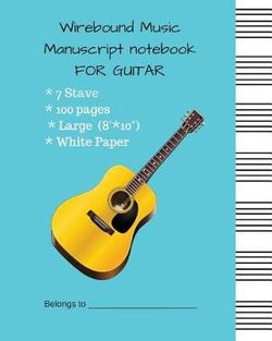 Wirebound Music Manuscript Notebook for Guitar