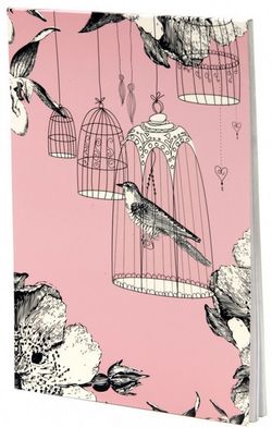 Gilded Writing Pad - Pink Bird Cage