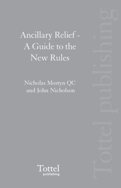 Ancillary Relief - a Guide to the New Rules