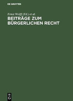Beiträge Zum Bürgerlichen Recht