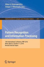 Pattern Recognition and Information Processing