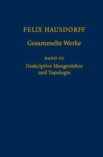Felix Hausdorff - Gesammelte Werke Band III