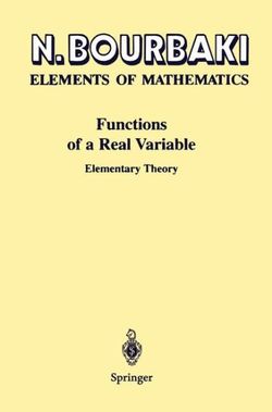 Elements of Mathematics Functions of a Real Variable