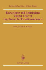 Darstellung und Begruendung einiger neuerer Ergebnisse der Funktionentheorie