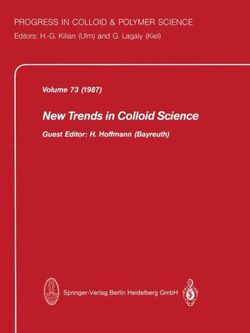 New Trends in Colloid Science