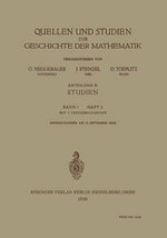 Quellen und Studien Zur Geschichte der Mathematik