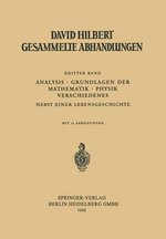 Dritter Band: Analysis · Grundlagen der Mathematik · Physik Verschiedenes