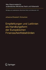Empfehlungen und Leitlinien Als Handlungsform der Europäischen Finanzaufsichtsbehörden