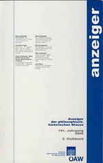 Anzeiger Der Philosophisch-Historischen Klasse Der Osterreichischen...