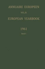 Annuaire Europeen / European Yearbook