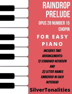 Raindrop Prelude Opus 28 Number 15 Easy Piano Sheet Music Combo