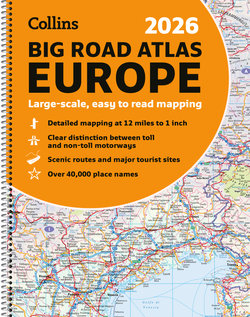 Collins 2026 Big Road Atlas Europe: Large Scale, Easy to Read Mapping (A3 Spiral Binding)